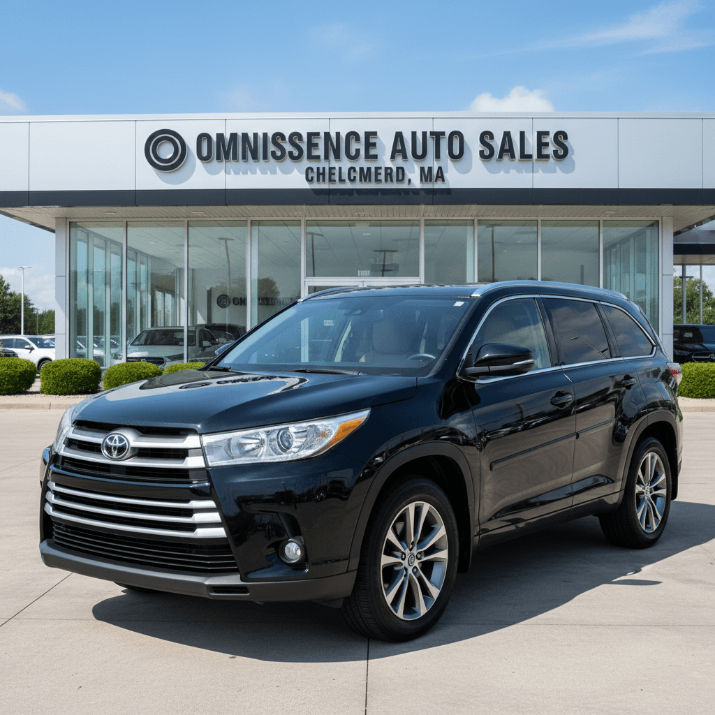 Dark gray 2018 Toyota Highlander LTD Platinum on a dealership lot